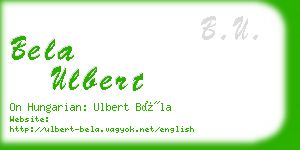 bela ulbert business card